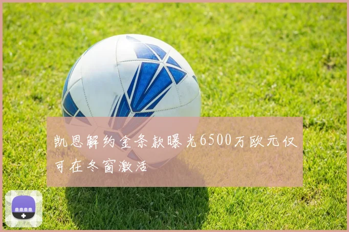 凯恩解约金条款曝光6500万欧元仅可在冬窗激活
